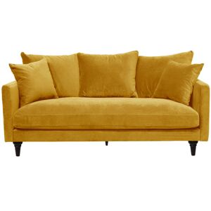 Canapé 3 places en velours pieds tournés - Villabon - Couleur - Jaune moutarde Drawer - Publicité