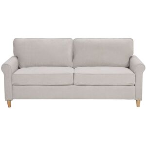 Canapé Sofa 3 Places Tapissé en Velours Beige avec Rembourrage Épais de Qualité Idéal pour Salon au Style Scandinave Rétro et Minimaliste Beliani - Publicité