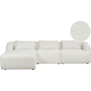 BELIANI Canapé Angle Droit Design Minimaliste Moderne 3 Places avec Coussins 3 places en Tissu Rembourré Blanc Svansele - Blanc - Publicité