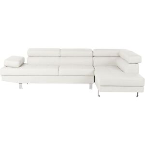 Canapé d'Angle Design en Cuir pu Blanc avec Appuis-têtes Réglables pour Salon Moderne Beliani - Publicité