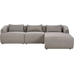 BELIANI Canapé Angle Gauche Design Minimaliste Moderne 3 Places avec Coussins 3 places en Tissu Rembourré Taupe Svansele - Publicité