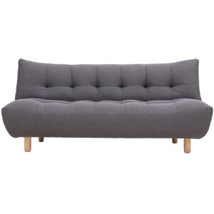 MILIBOO Canapé convertible scandinave 3 places en tissu gris foncé et bois clair YUMI - Gris foncé - Publicité