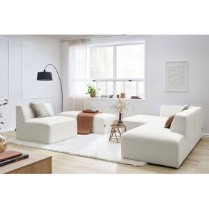 Canapé modulable Canapé modulable préconfiguré Bobochic Canapé d'angle fixe modulable megeve tissu bouclette avec 1 chauffeuse et 1 pouf Angle gauche - Publicité