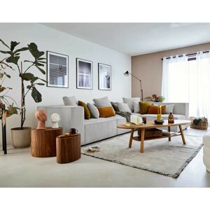 Lisa Design - Colombine - canapé modulable d'angle droit - 5 places - en velours côtelé - gris clair - Gris clair - Publicité