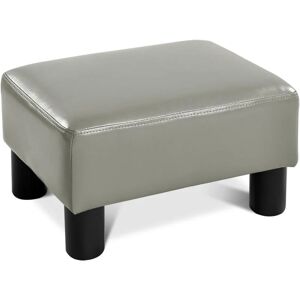 Tabouret Ottoman Pouf Repose-Pied Siège Rectangulaire Cuir pu 40 30 24cm (Gris) - Costway - Publicité