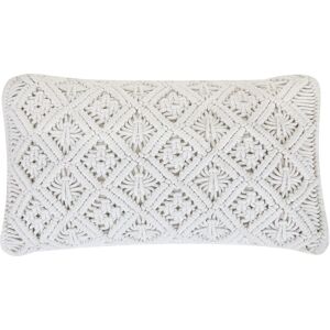 Coussin Décoratif Blanc 30 x 45 cm en Macramé pour Style Scandinave, Vintage ou Boho Beliani - Publicité