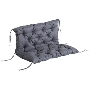 Outsunny Coussin matelas assise dossier pour banc de jardin balancelle canapé grand confort 100 x 98 x 8 cm gris - Gris - Publicité