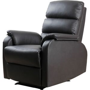 HOMCOM Fauteuil de relaxation inclinable avec repose-pied ajustable revêtement synthétique brun foncé - Marron - Publicité