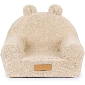 Flumi - Fauteuil enfant avec oreilles, beige foncé, matière peau de mouton - Publicité