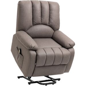 HOMCOM Fauteuil de relaxation électrique - fauteuil releveur inclinable - repose-pied ajustable - microfibre polyester gris - Gris - Publicité