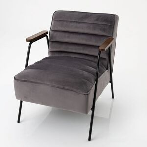 Amadeus - Fauteuil Hutch velours gris - Gris - Publicité