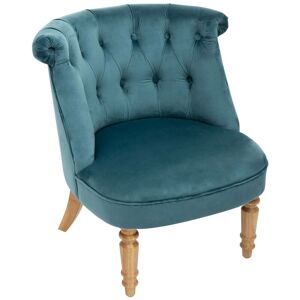 Fauteuil Sixtine velours bleu Atmosphera créateur d'intérieur - Bleu - Publicité