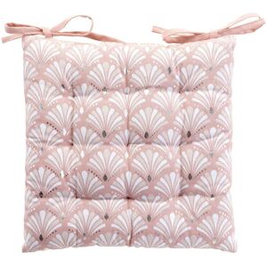 Douceur D'intérieur - Coussin de chaise, matelassé, 40 x 40 cm, rose, motif végétal - Publicité