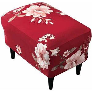 AORSHER Housse Ottomane Housses de Pouf Extensible Rectangulaire, Housse de Repose-Pieds Protecteur de Meubles Housse de Tabouret avec Fond élastique Antidérapante Lavable rouge PARFUMé - Publicité