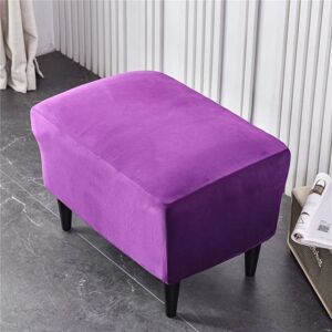 AORSHER Housse Ottomane Housses de Pouf Extensible Rectangulaire Velours, Housse de Repose-Pieds Protecteur de Meubles Housse de Tabouret avec Fond élastique Antidérapante violet - Publicité