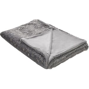 Plaid Doux et Cosy avec Motif d'Étoiles -Alazeya 150 x 200 cm en Polyester Gris et Doré Pour Décorer Votre Lit ou Canapé Beliani - Publicité