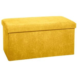 Atmosphera - Pouf Pliable Double Velours Côtelé Ocre - Publicité