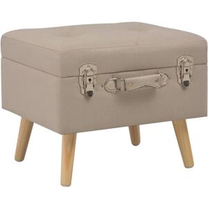 Tabouret de rangement 40 cm Beige Tissu Vidaxl Beige - Publicité