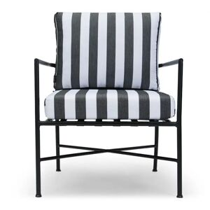 NV GALLERY Fauteuil outdoor BEL AIR - Fauteuil outdoor, Tissu waterproof noir-blanc & métal noir Blanc / Noir