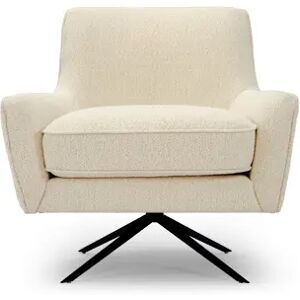 NV GALLERY Fauteuil pivotant GOLDEN GUN - Fauteuil rotatif, Blanc bouclette & métal noir Blanc