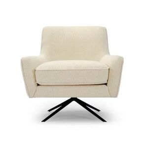 NV GALLERY Fauteuil pivotant GOLDEN GUN - Fauteuil rotatif, Blanc bouclette & métal noir Blanc