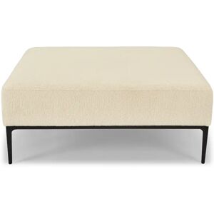 NV GALLERY Pouf REVOLT - Pouf modulable, Blanc bouclette & métal noir, 100x100 Blanc / Noir