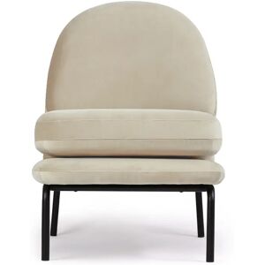 NV GALLERY Fauteuil design HOXTON - Fauteuil, Velours taupe macadamia & metal noir Taupe / noir