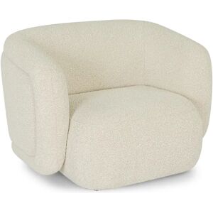 NV GALLERY Fauteuil VOLTA - Fauteuil, Blanc avoine bouclé, 100x70 Blanc