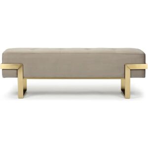 NV GALLERY Banc VERTIGO - Banc, Velours taupe & metal dore, L143 Taupe / Dore