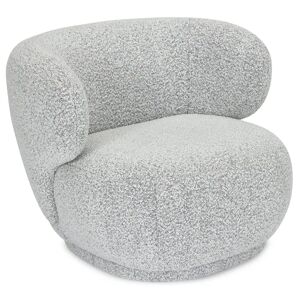 NV GALLERY Fauteuil GIULIA - Fauteuil, Blanc chiné bouclé, 90x70 Gris