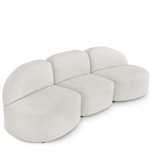 NV GALLERY Canape modulable TODD - Canape 3 places modulable, Boucle blanc latte, L263 Blanc