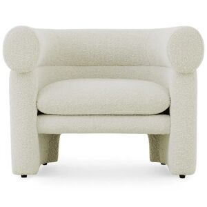 NV GALLERY Fauteuil ANGELO - Fauteuil, Blanc avoine boucle Blanc