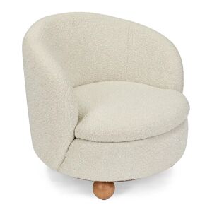 NV GALLERY Fauteuil OLSON Fauteuil Blanc avoine boucle H41 Blanc Marron