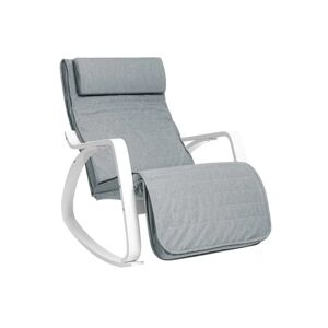 SONGMICS Fauteuil a bascule reglable sur 5 niveaux Gris Clair