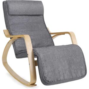 SONGMICS Fauteuil a bascule reglable sur 5 niveaux Gris