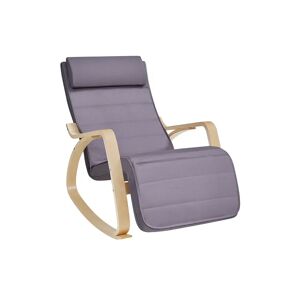 SONGMICS Fauteuil a bascule reglable sur 5 niveaux, Gris Clair