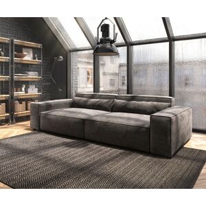 DELIFE Big-Sofa Sirpio XL 270x130 cm Microfibre Marron Kaki