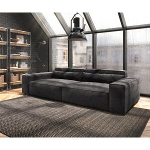 DELIFE Big Sofa Sirpio XL 270x130 cm Microfibre Noir