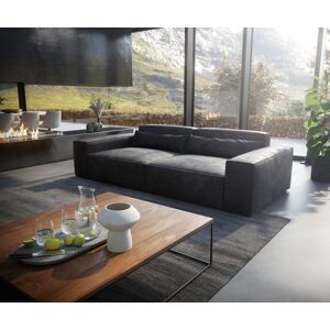 DELIFE Big Sofa Sirpio XL 270x130 cm Cuir synthetique Vintage Anthracite