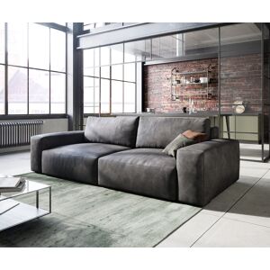 DELIFE Big sofa Lanzo L 260x110 cm Imitation cuir vintage anthracite