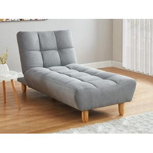 Vente unique Meridienne clic clac en tissu gris ESTEBAN