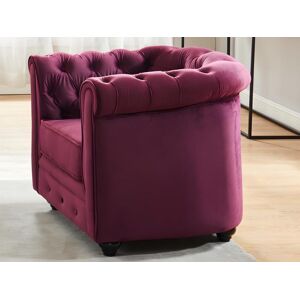 Vente unique Fauteuil CHESTERFIELD Velours pourpre