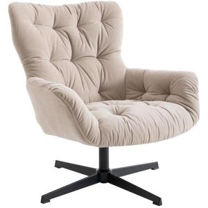 Vente-unique Fauteuil pivotant en tissu beige OPHELIE