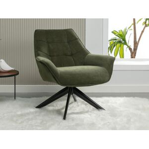 Vente-unique Fauteuil pivotant en tissu vert olive CANATO