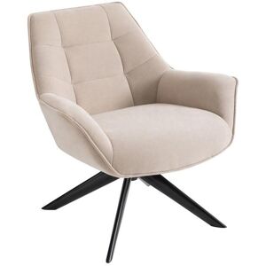 Vente-unique Fauteuil pivotant en tissu beige CANATO