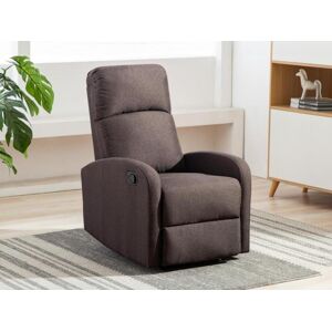 Vente-unique Fauteuil relax en tissu ISAO - Marron