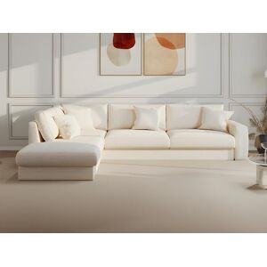 Canape d'angle gauche en tissu beige JULINA de Maison Cephy