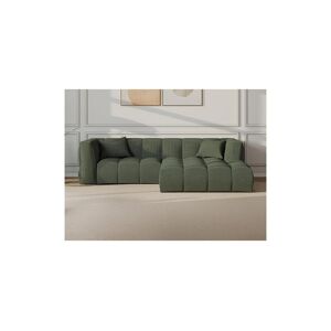 Canape d'angle droit en velours côtele vert NAEMIA de Maison Cephy