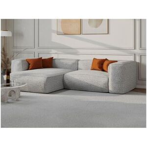 Canape d'angle gauche en tissu chine gris LELIO de Maison Cephy