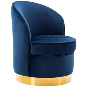 Vente-unique Fauteuil SANELA en velours - Bleu nuit